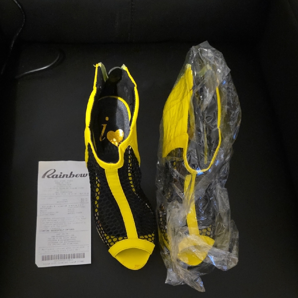 Rainbow Women's Bold Yellow and Black Heels